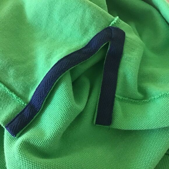 Polo By Ralph Lauren Lrge Green Pique Polo Shirt Navy Polo Crossed Mallets Crest - Picture 10 of 14